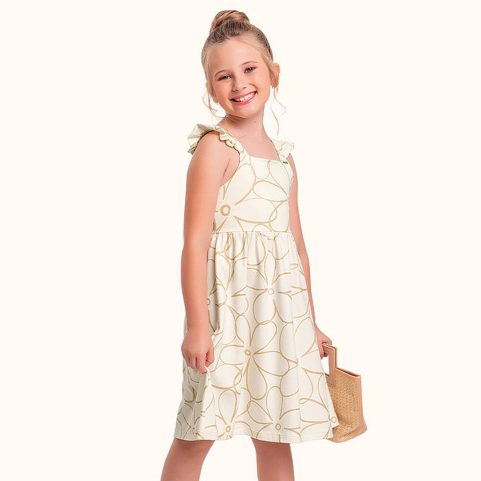 Vestido em cotton leve floral