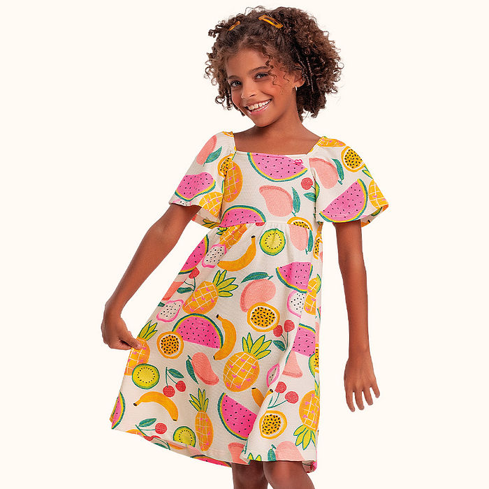 Vestido em malha favo