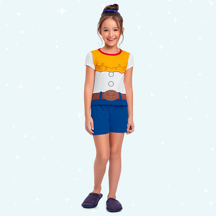 Conjunto pijama blusa e short com gola Jessie