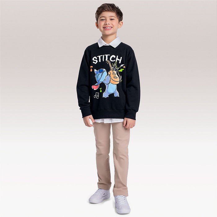 Blusão em moletom Lilo & Stitch