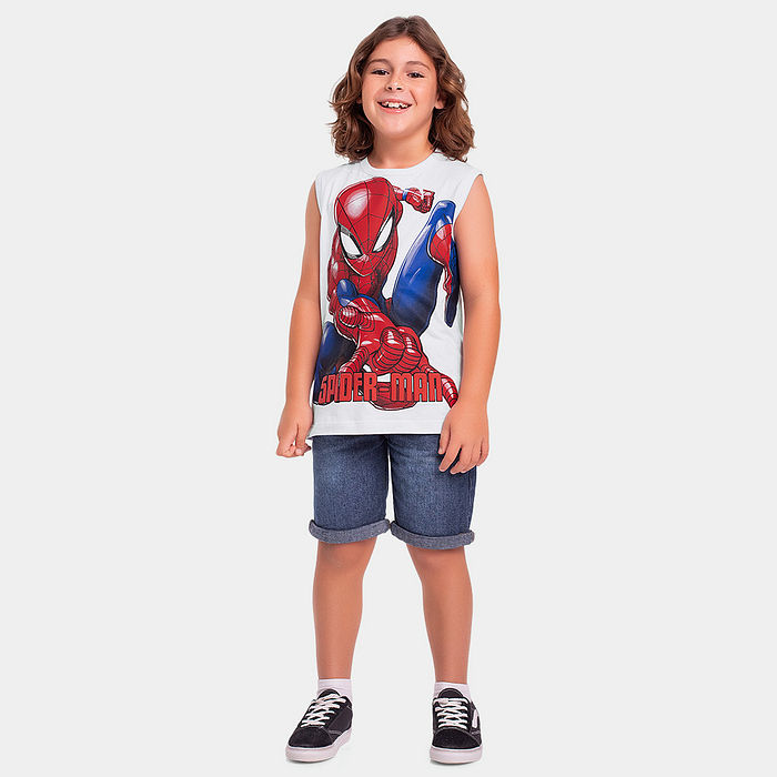 Regata infantil Spider-Man com relevo 3d