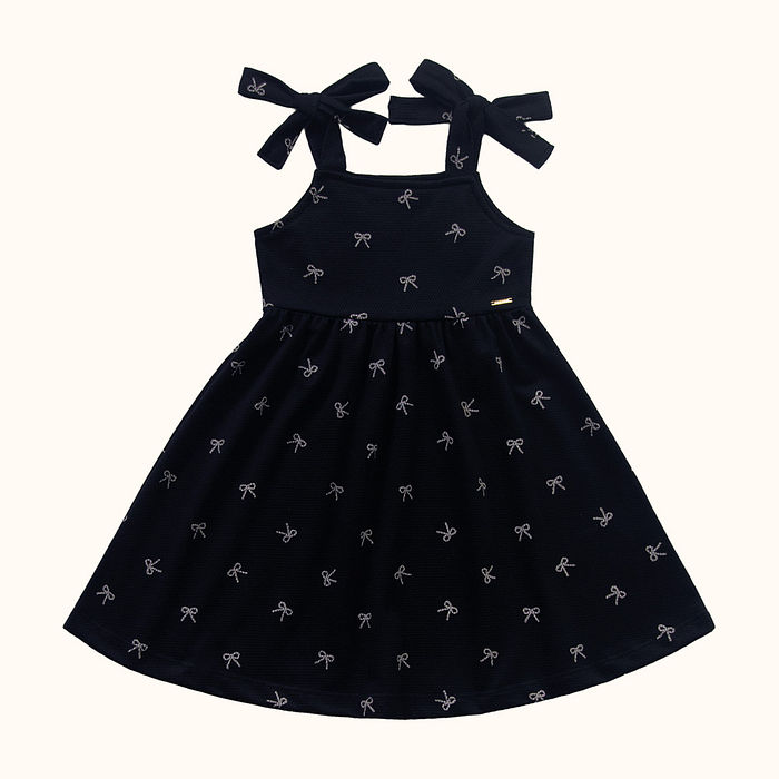 Vestido em malha favo com alça de amarração