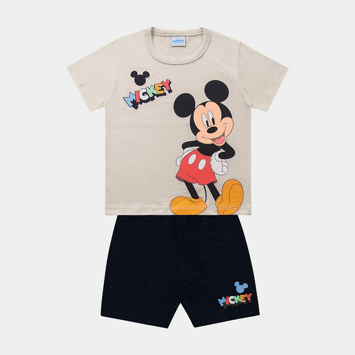 Conjunto camiseta e bermuda Mickey
