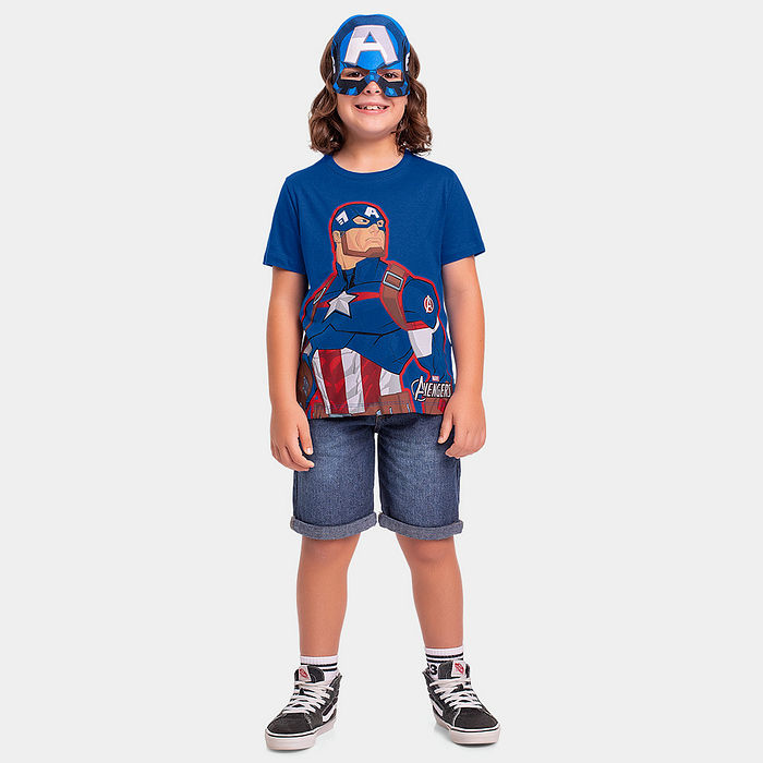 Camiseta infantil camiseta/máscara Marvel Avengers