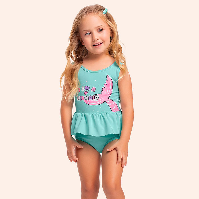 Maiô com forro em Cotton poliéster mermaid