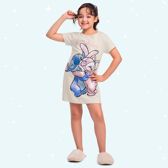 Camisola de pijama com tinta que brilha no escuro Lilo & Stitch