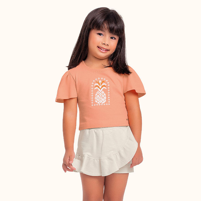 Conjunto blusa e short saia bordado com lantejoula