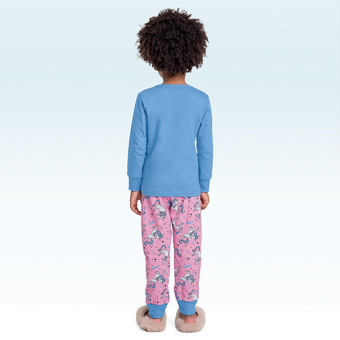 Conjunto pijama blusa manga longa e calça