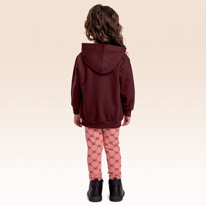 Conjunto blusão com capuz e legging