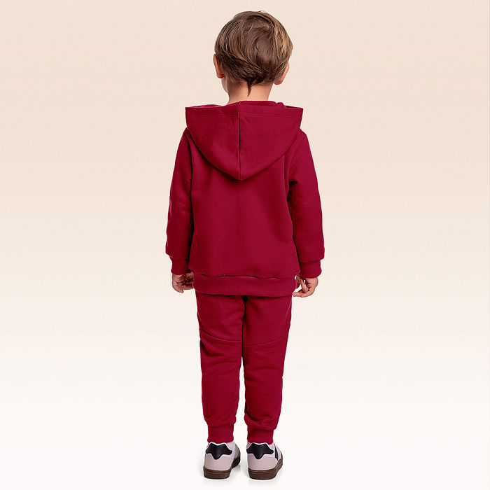 Conjunto jaqueta com capuz e calça