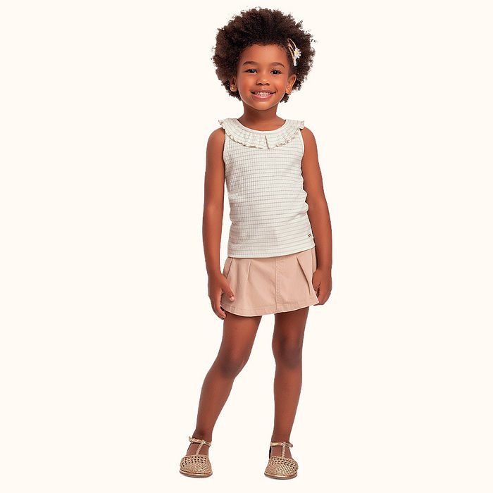 Regata em ribana lurex com leves babados