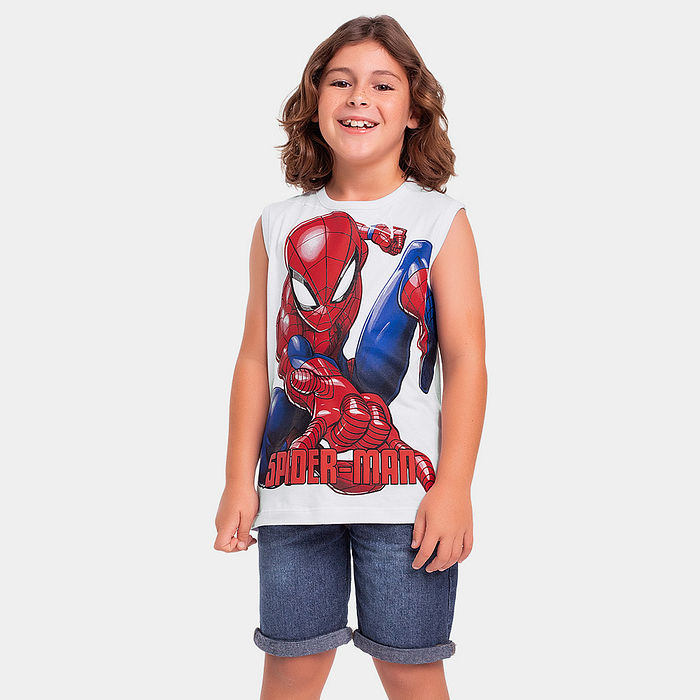 Regata infantil Spider-Man com relevo 3d