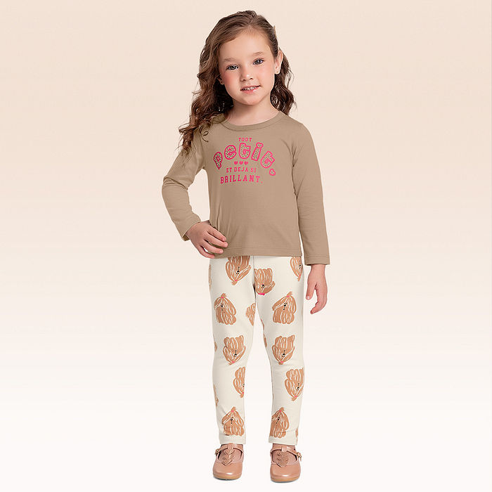 Conjunto blusa manga longa e legging