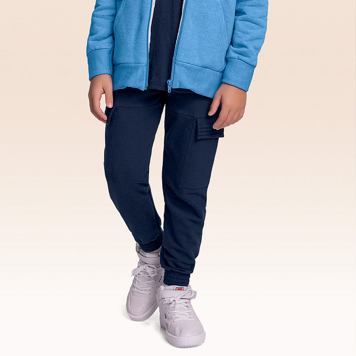 Calça em moletom com bolso