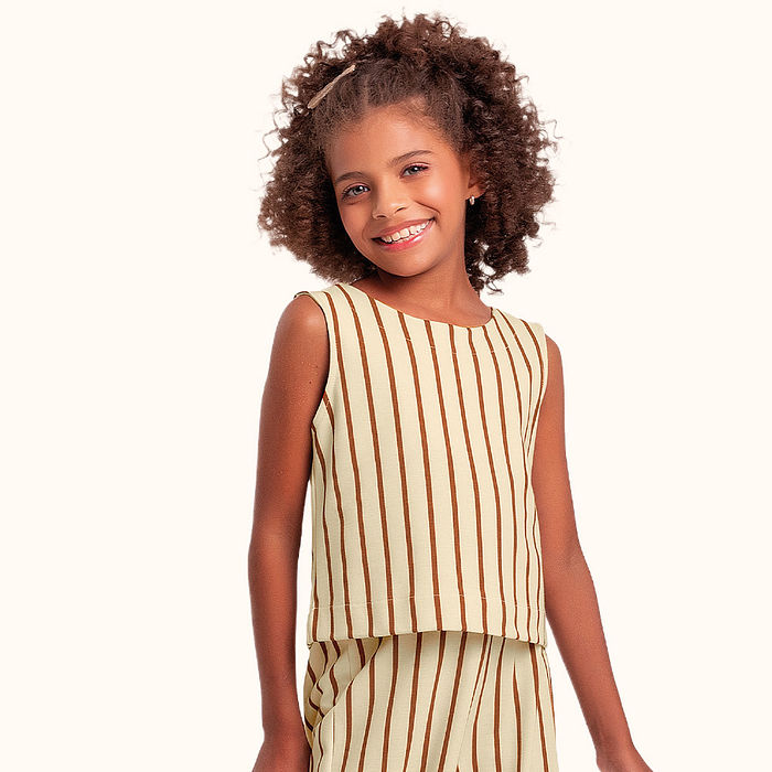 Conjunto cropped e calça wide em meia malha piquet