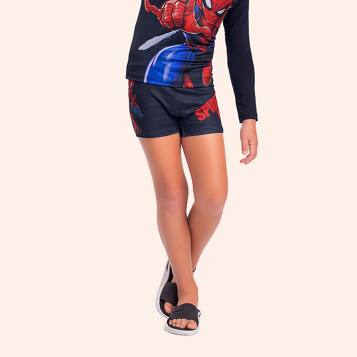 Sunga boxer infantil Homem Aranha com proteção uv