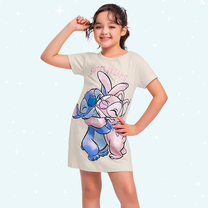 Camisola de pijama com tinta que brilha no escuro Lilo & Stitch