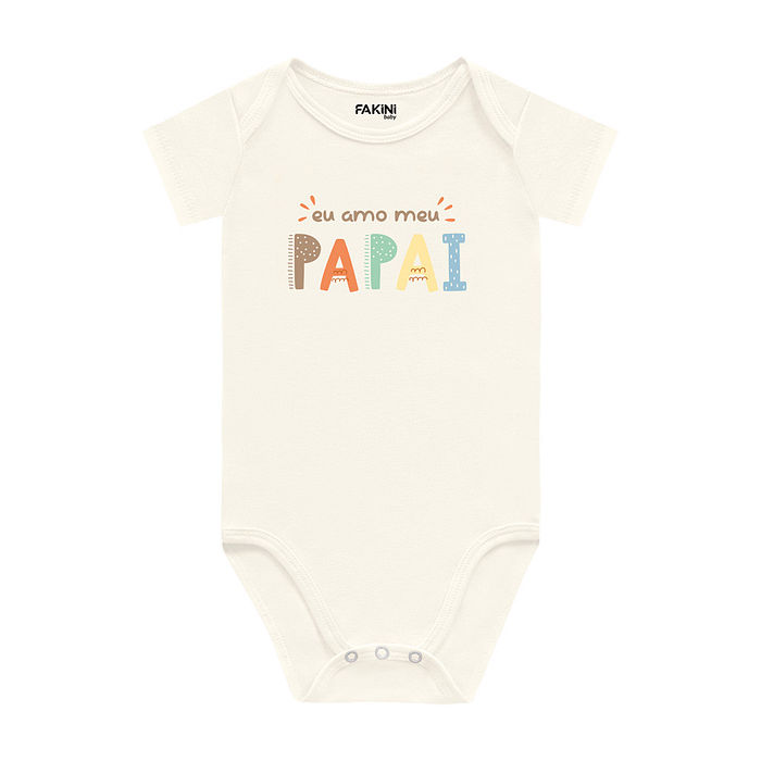 Body bebê manga curta em suedine estampa frases