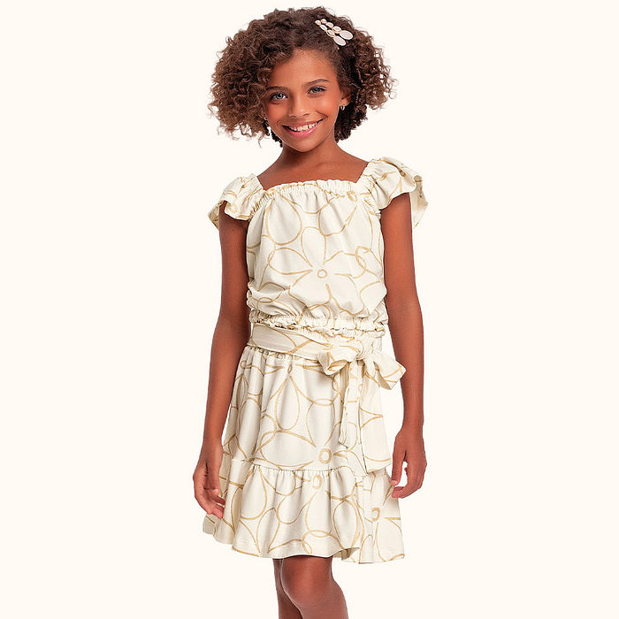 Conjunto blusa e saia em cotton leve floral