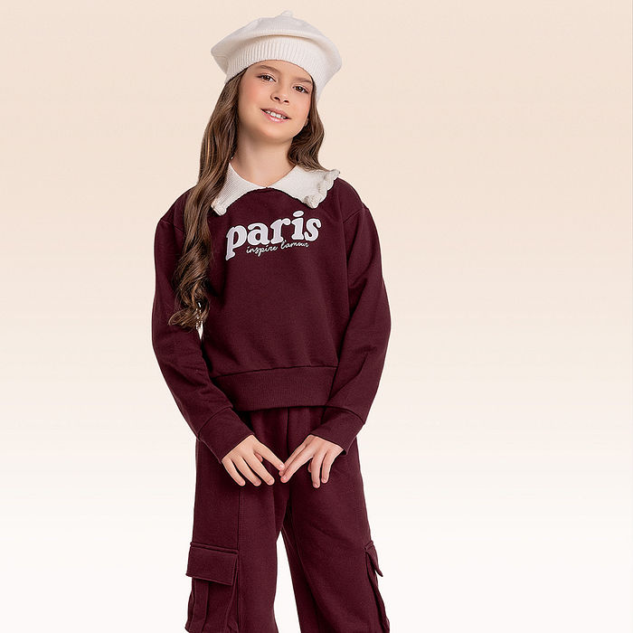 Blusão em moletom Paris