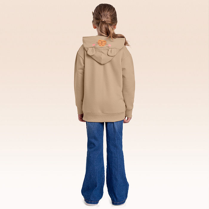 Blusão em moletom com capuz