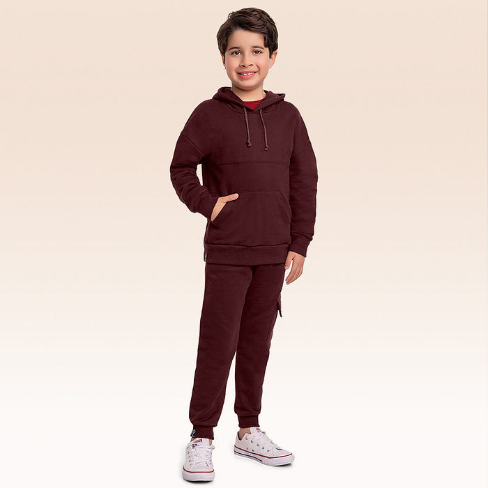 Blusão em moletom com capuz