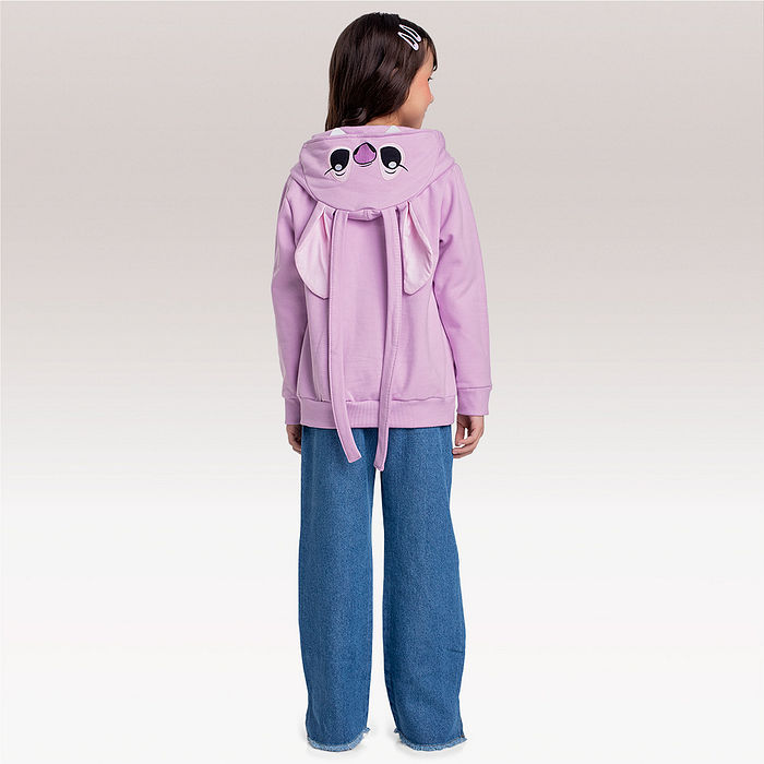 Blusão em moletom com capuz Lilo & Stitch