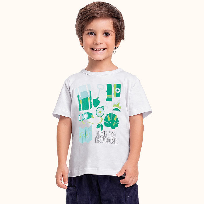 Camiseta em meia malha explorador