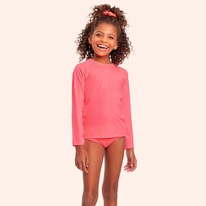 Conjunto moda praia blusa manga longa e calcinha