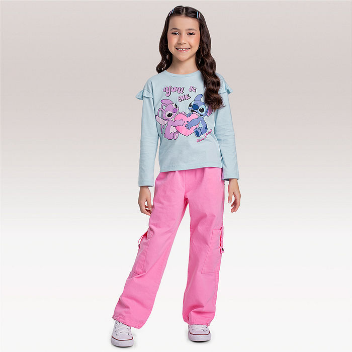 Blusa manga longa Lilo & Stitch