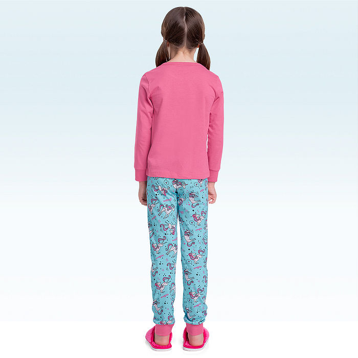 Conjunto pijama blusa manga longa e calça