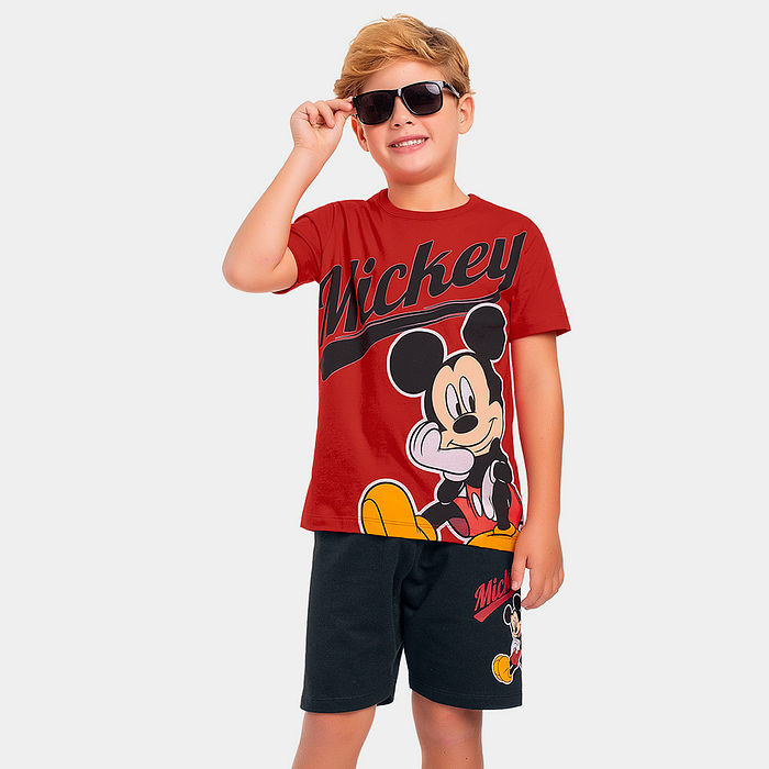 Conjunto infantil camiseta e bermuda Mickey