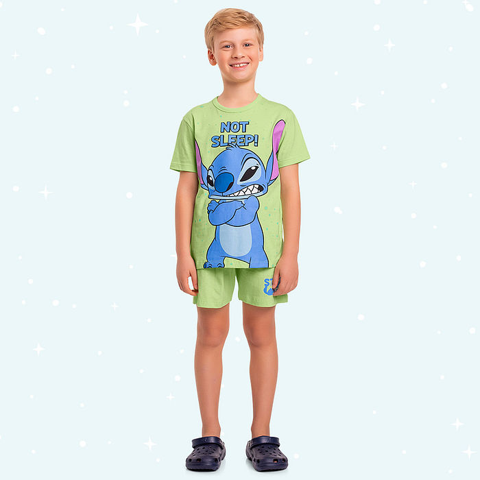 Conjunto pijama com tinta que brilha no escuro Lilo & Stitch