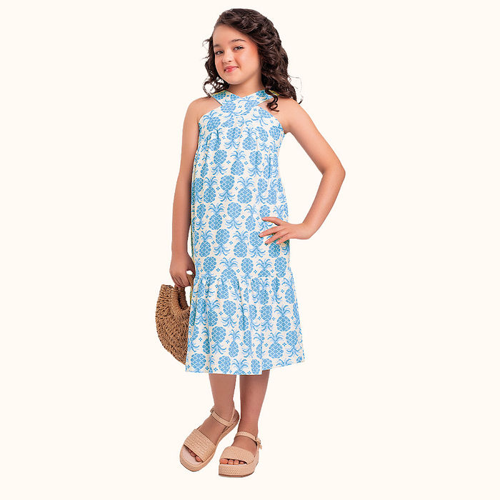 Vestido midi em malha florence abacaxi