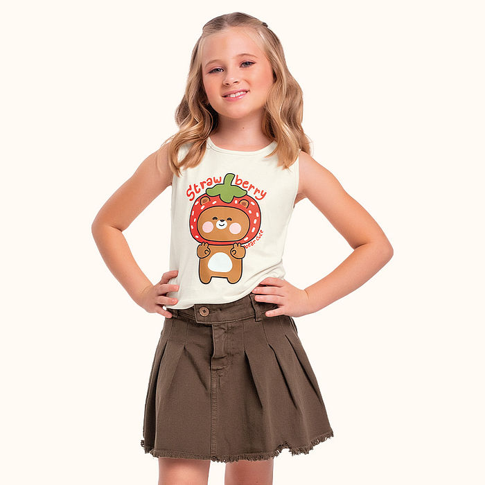 Regata em meia malha morango