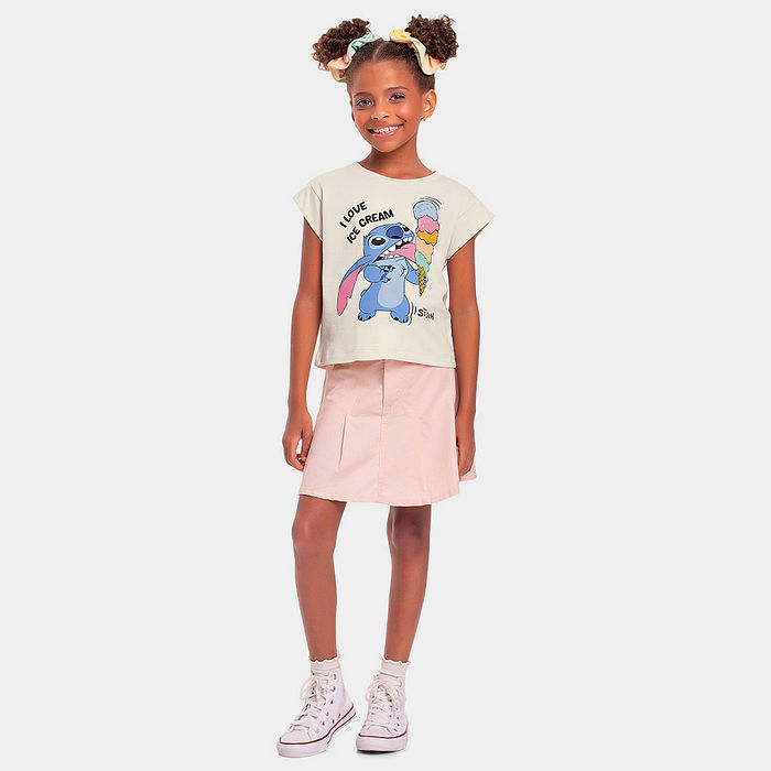 Blusa infantil Stitch com strass