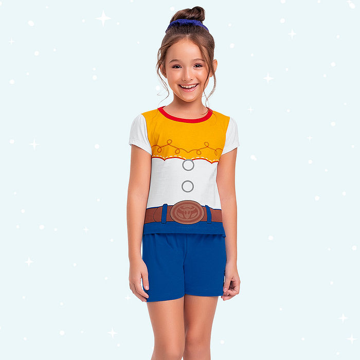 Conjunto pijama blusa e short com gola Jessie