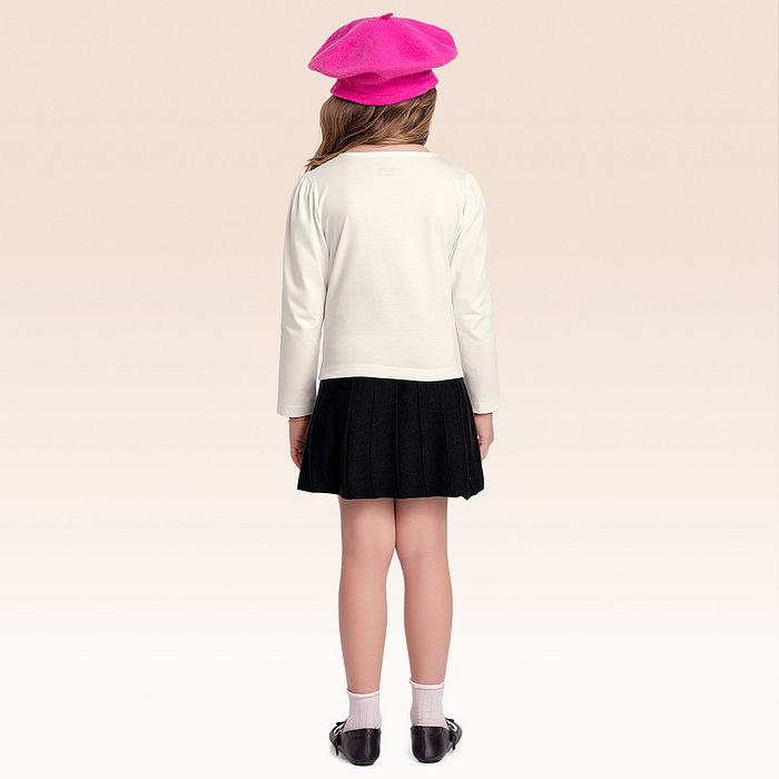 Conjunto blusa manga longa e saia Tricot