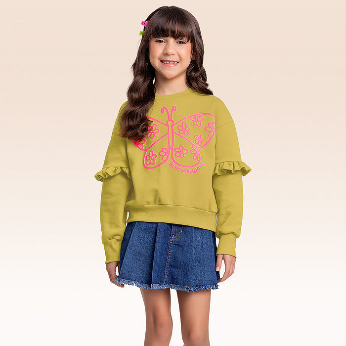 Blusão em moletom borboleta