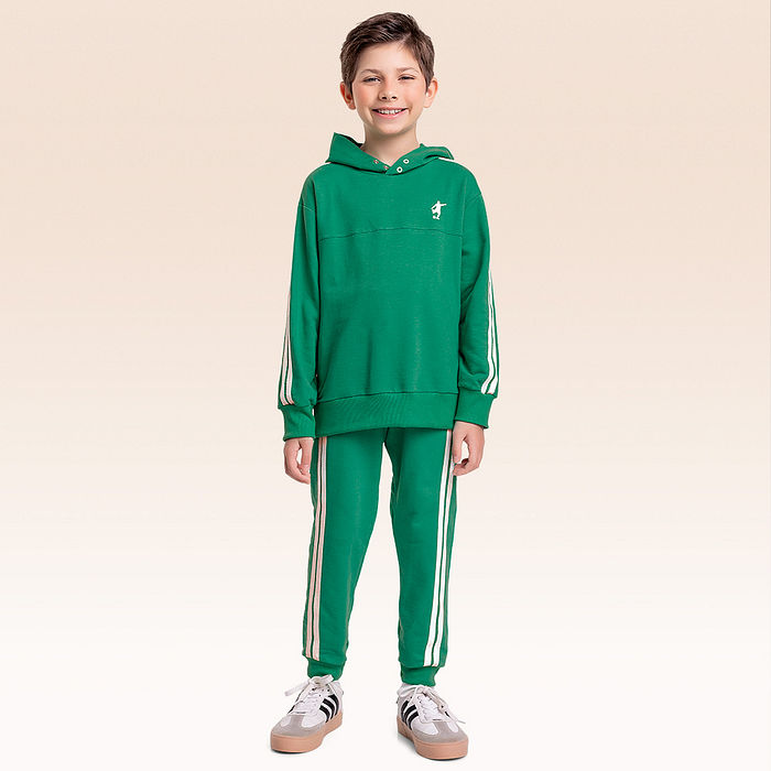 Conjunto blusão com capuz e calça