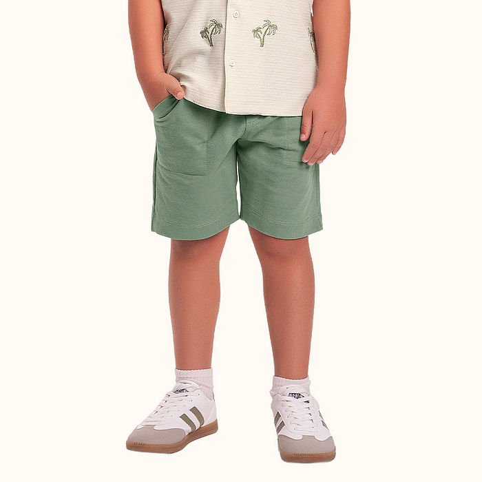 Bermuda em moletinho com cadarço decorativo