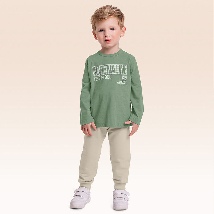 Conjunto camiseta manga longa e calça