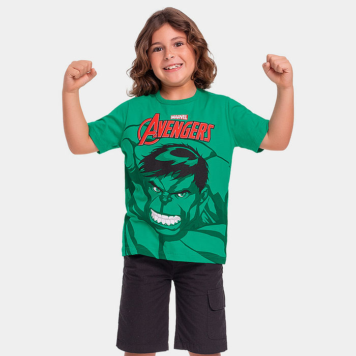 Camiseta manga curta infantil Avengers