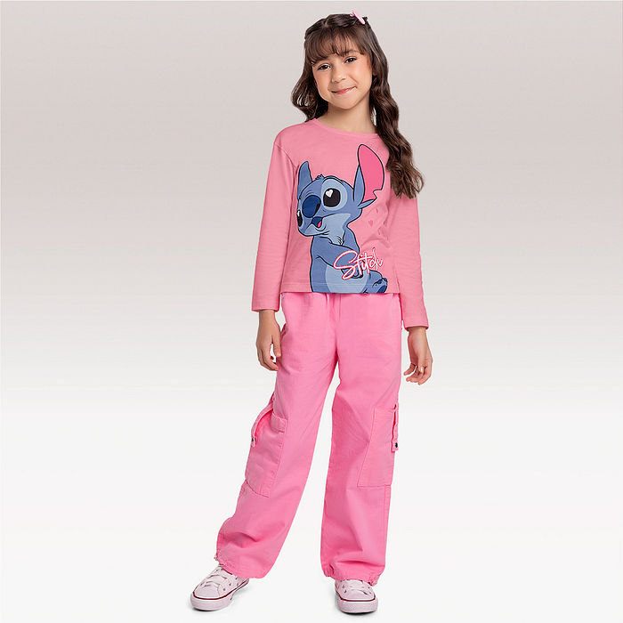 Blusa manga longa Lilo & Stitch