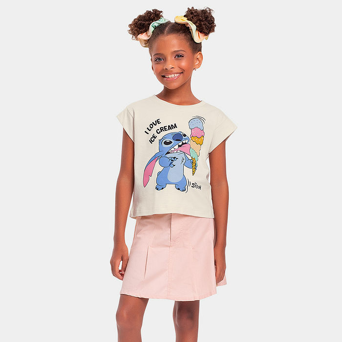 Blusa infantil Stitch com strass