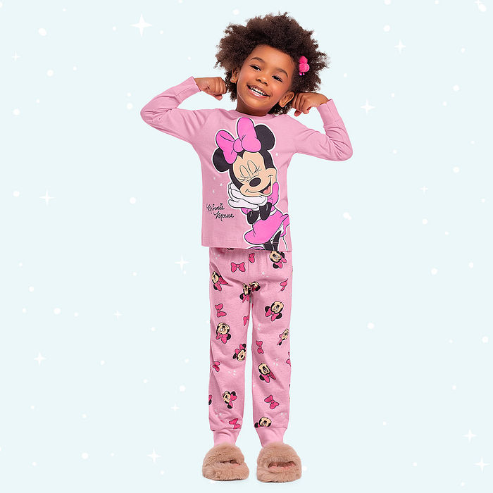 Conjunto pijama com tinta que brilha no escuro Minnie