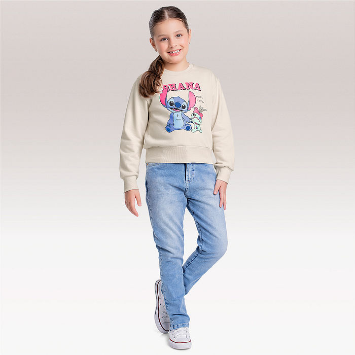 Blusão em moletom Lilo & Stitch