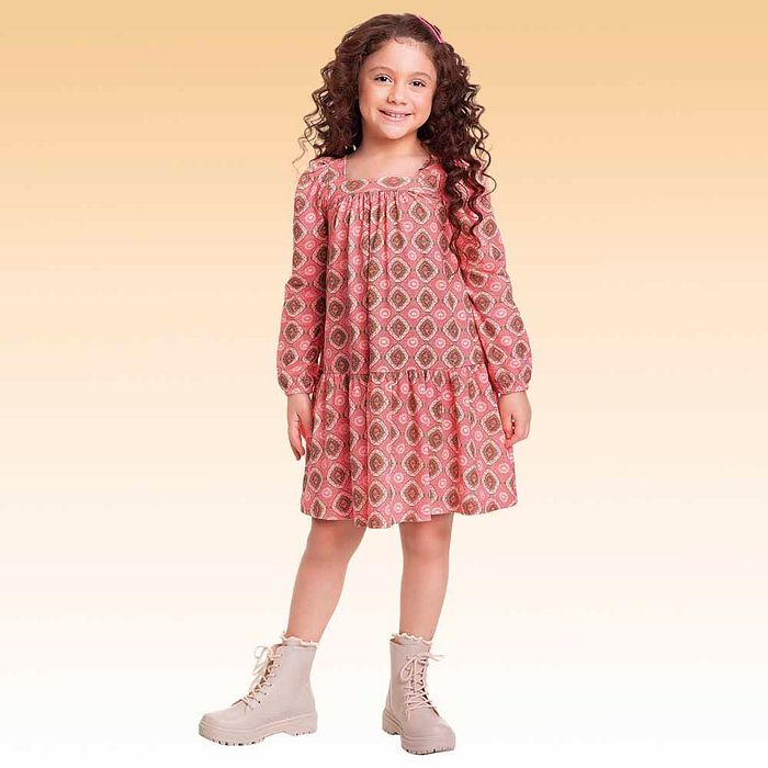 Vestido manga longa em meia malha