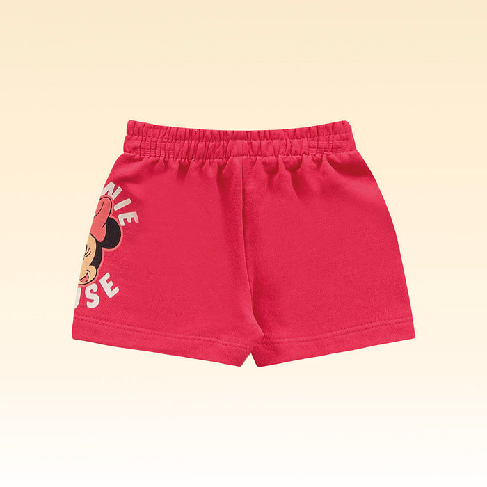 Conjunto blusa em cotton flamê e shorts minnie