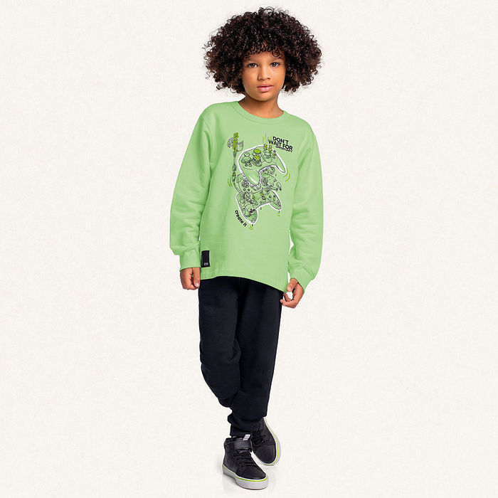 Conjunto blusão e calça em moletom gamer